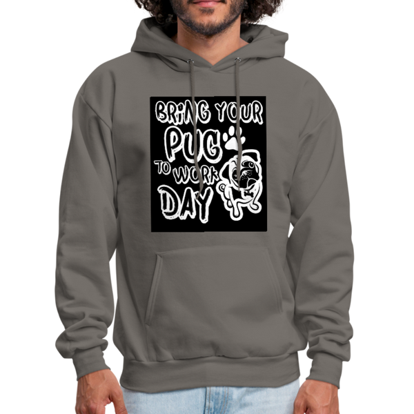 Bring Your Pug To Work Day Men's Hoodie - asphalt gray