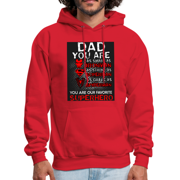 Dad You Are Our Favorite Superhero Men's Hoodie - red