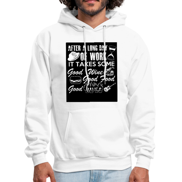 Wine Food Blues Men's Hoodie - white