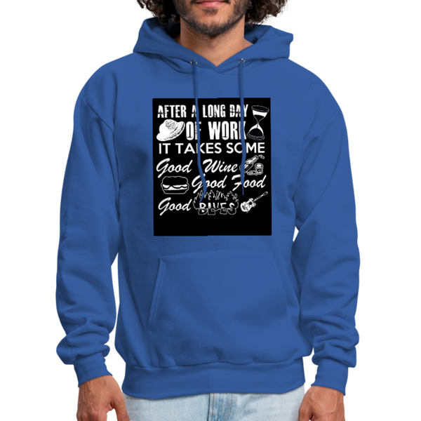 Wine Food Blues Men's Hoodie - royal blue