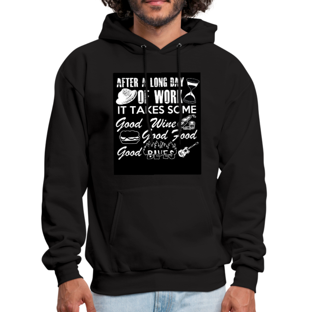 Wine Food Blues Men's Hoodie - black