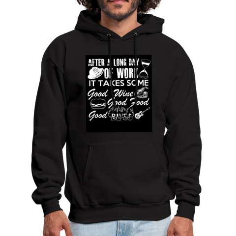 Wine Food Blues Men's Hoodie - black