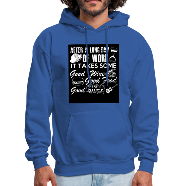 Wine Food Blues Men's Hoodie - royal blue