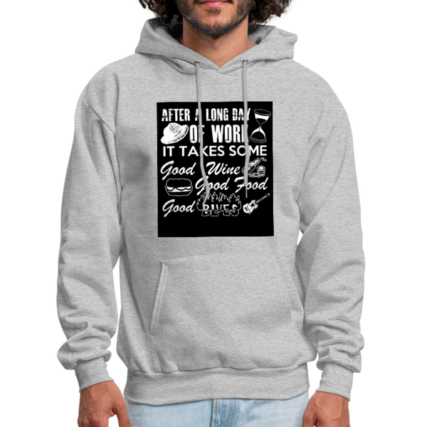 Wine Food Blues Men's Hoodie - heather gray