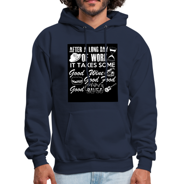 Wine Food Blues Men's Hoodie - navy