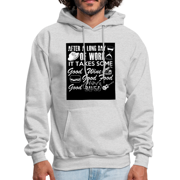 Wine Food Blues Men's Hoodie - ash 