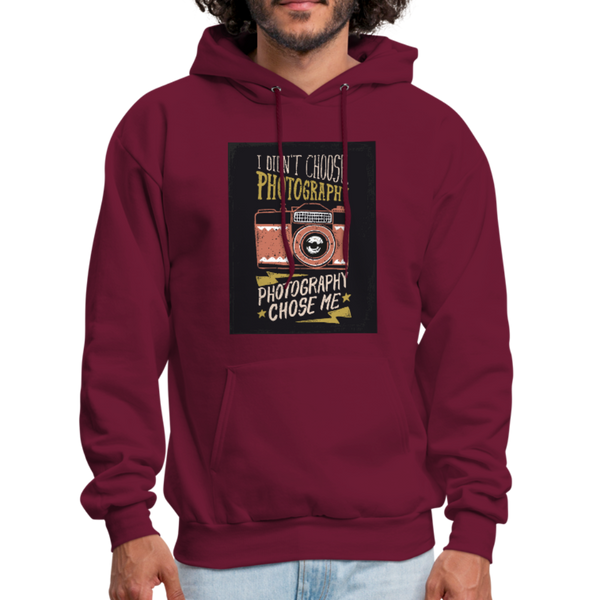 I Didn't Choose Photography Photography Chose Me Men's Hoodie - burgundy