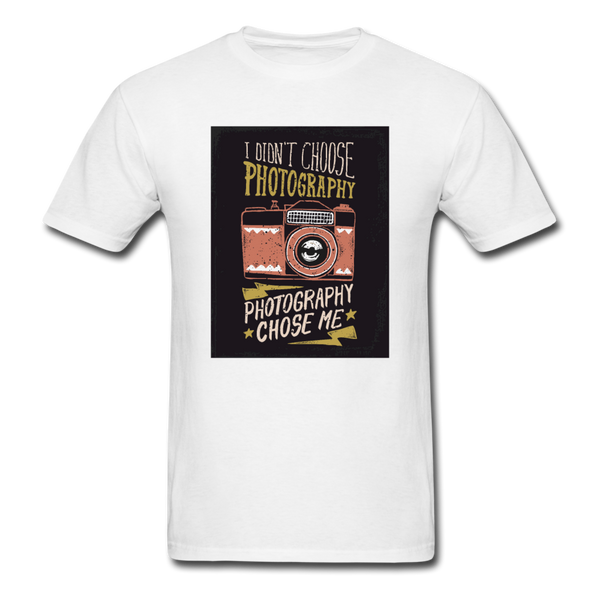 I Didn't Choose Photography Photography Chose Me Men's T-Shirt - white