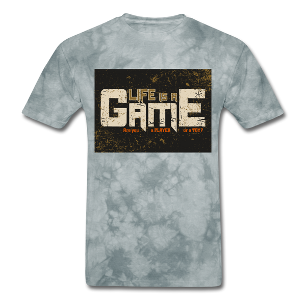 Life Is A Game Men's T-Shirt - grey tie dye