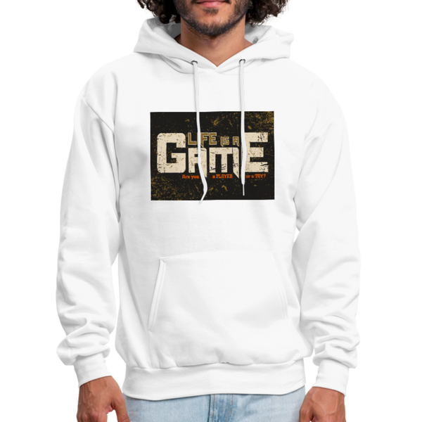 Life Is A Game Men's Hoodie - white