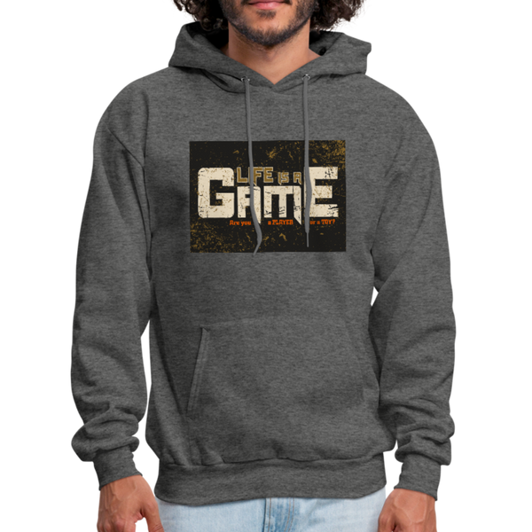 Life Is A Game Men's Hoodie - charcoal gray