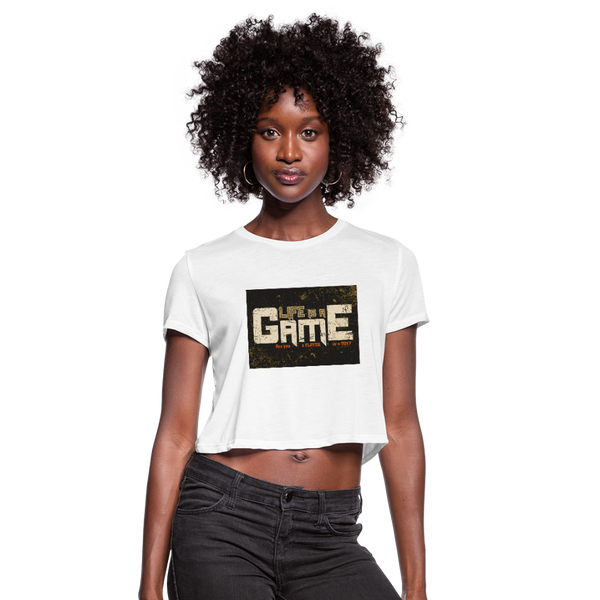 Life Is A Game Women's Cropped T-Shirt - white