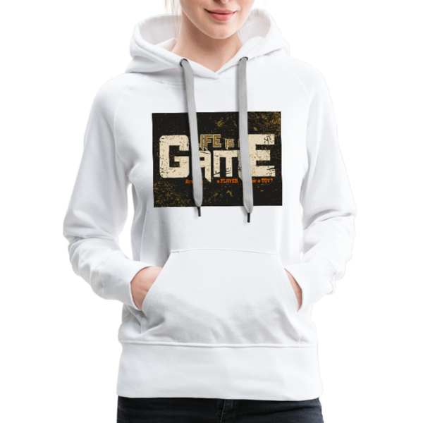 Life Is A Game Women’s Premium Hoodie - white