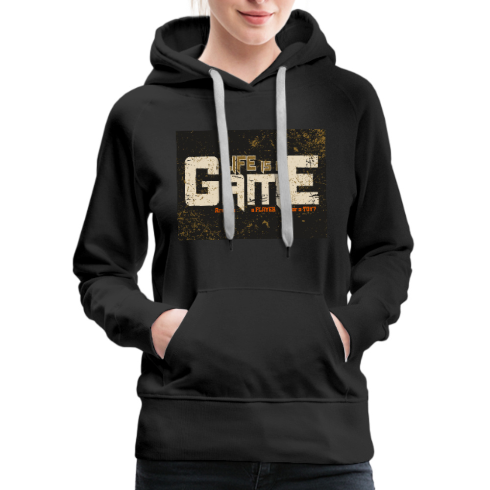 Life Is A Game Women’s Premium Hoodie - black