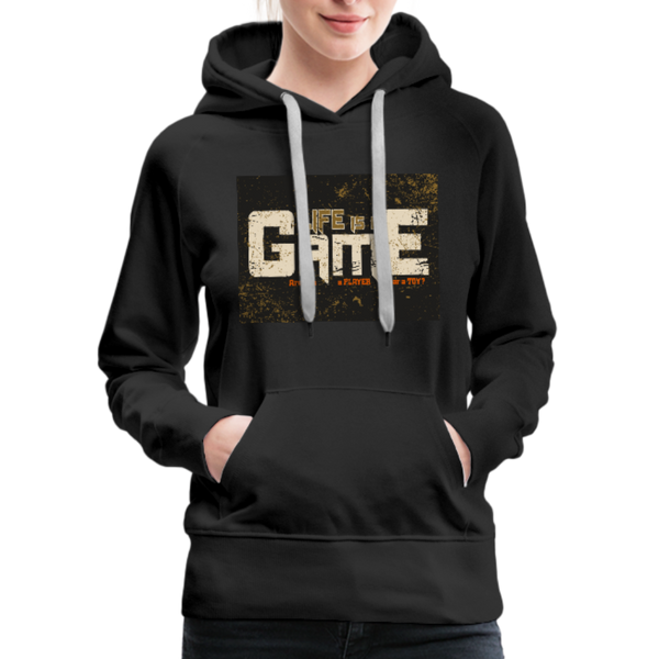 Life Is A Game Women’s Premium Hoodie - black