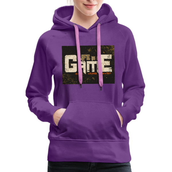 Life Is A Game Women’s Premium Hoodie - purple