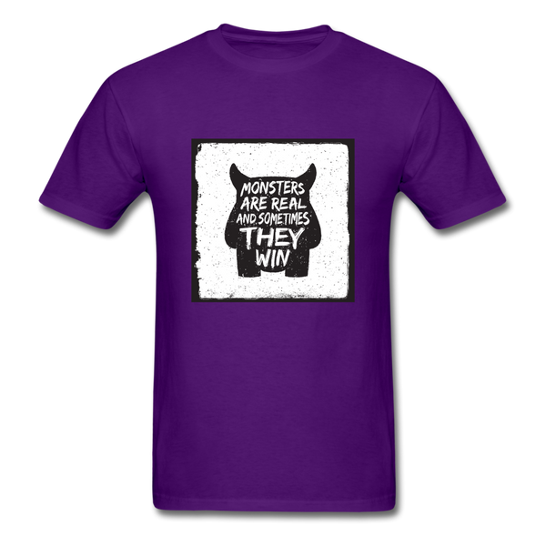 Monsters Are Real And Sometimes They Win Men's T-Shirt - purple