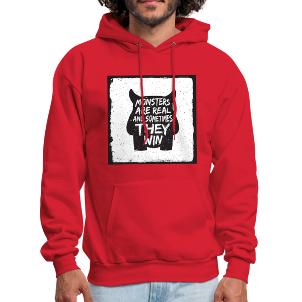 Monsters Are Real & Sometimes They Win Men's Hoodie - red