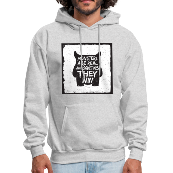 Monsters Are Real & Sometimes They Win Men's Hoodie - ash 