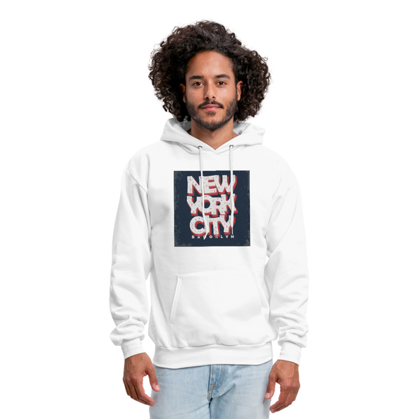 New York City Brooklyn Men's Hoodie - white