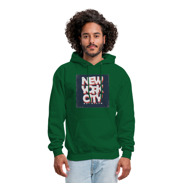 New York City Brooklyn Men's Hoodie - forest green