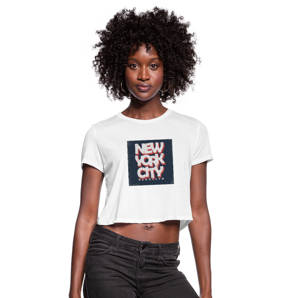 New York City Women's Cropped T-Shirt - white