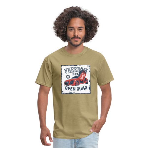 Freedom Is An Open Road Men's T-Shirt - khaki