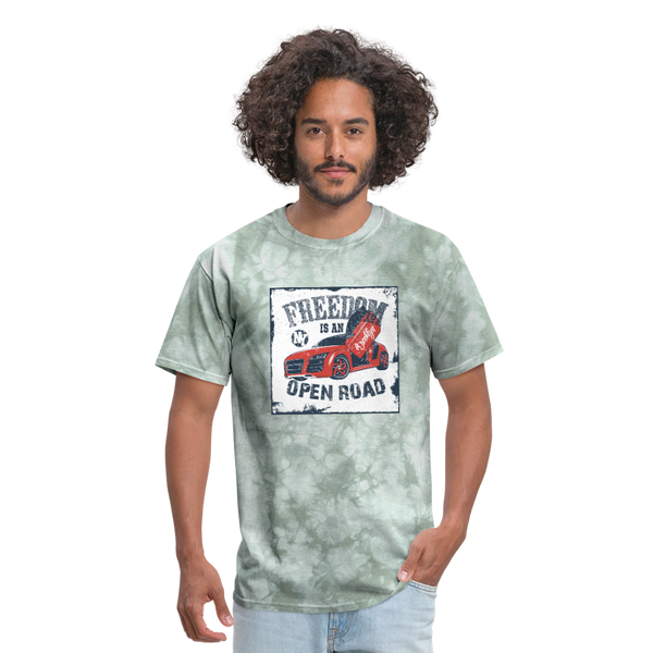 Freedom Is An Open Road Men's T-Shirt - military green tie dye