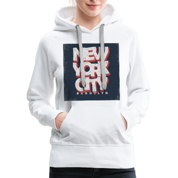 New York City Brooklyn Women’s Premium Hoodie - white