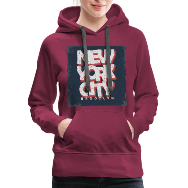 New York City Brooklyn Women’s Premium Hoodie - burgundy