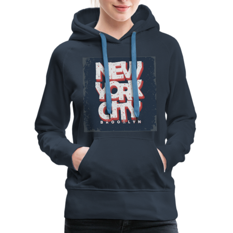 New York City Brooklyn Women’s Premium Hoodie - navy