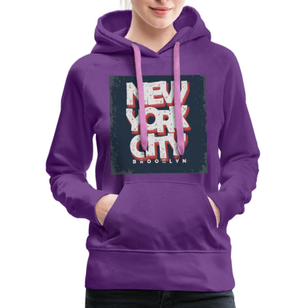 New York City Brooklyn Women’s Premium Hoodie - purple