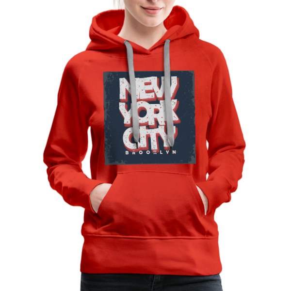 New York City Brooklyn Women’s Premium Hoodie - red