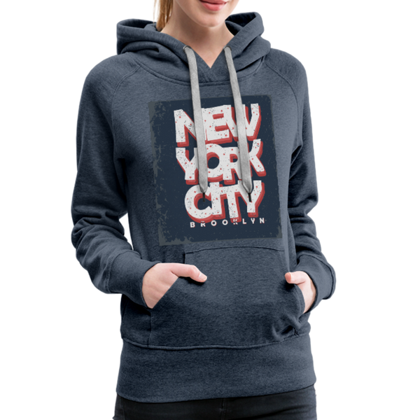 New York City Brooklyn Women’s Premium Hoodie - heather denim