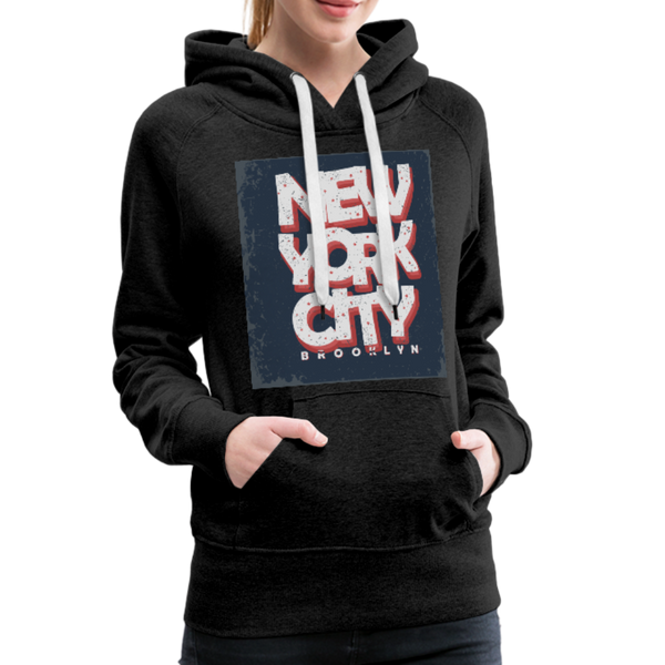 New York City Brooklyn Women’s Premium Hoodie - charcoal gray