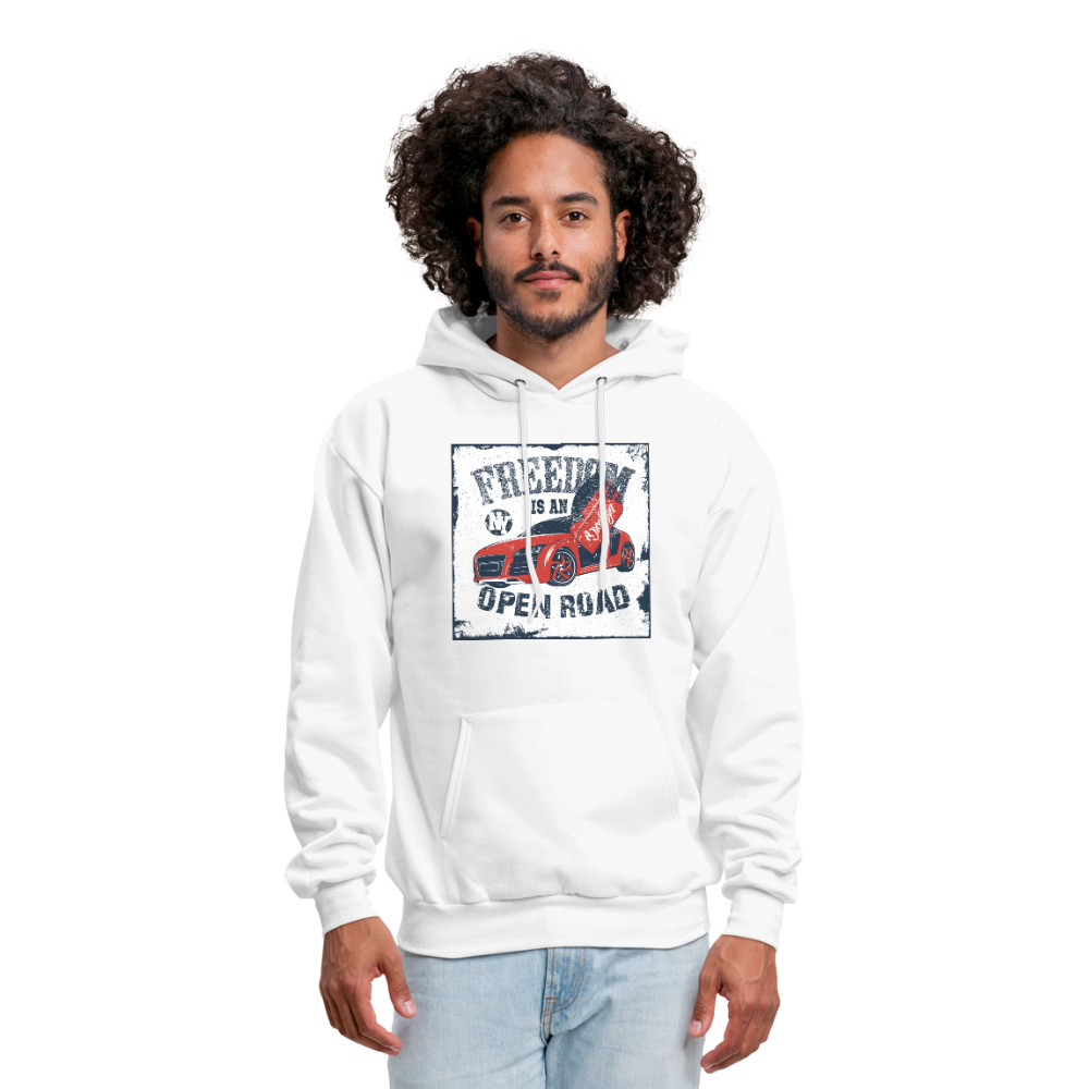 Freedom Is An Open Road Men's Hoodie - white