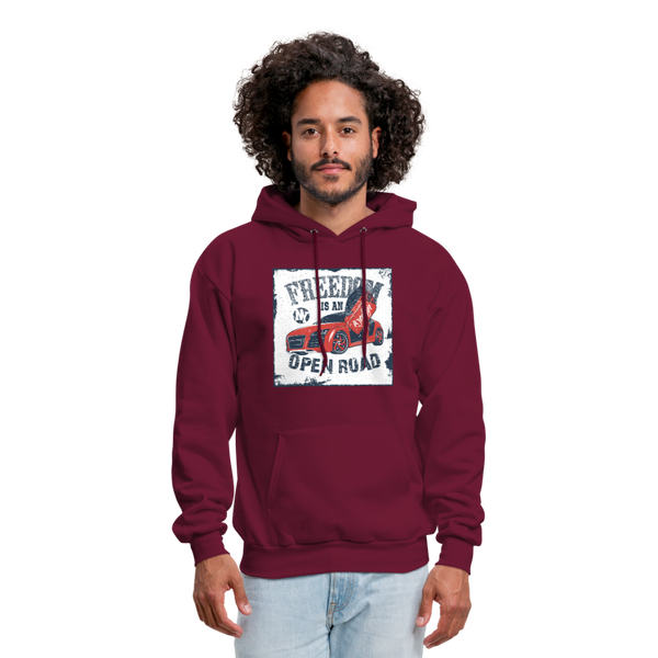 Freedom Is An Open Road Men's Hoodie - burgundy