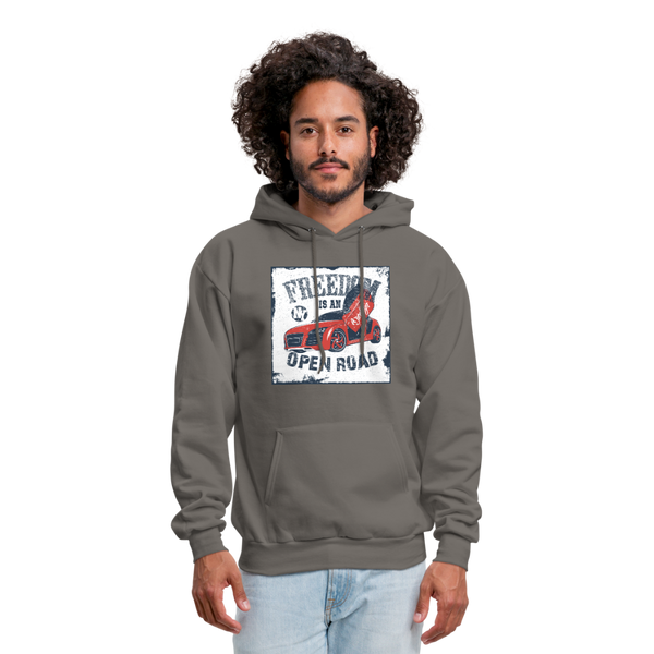 Freedom Is An Open Road Men's Hoodie - asphalt gray