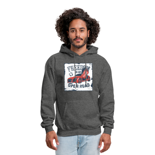 Freedom Is An Open Road Men's Hoodie - charcoal gray