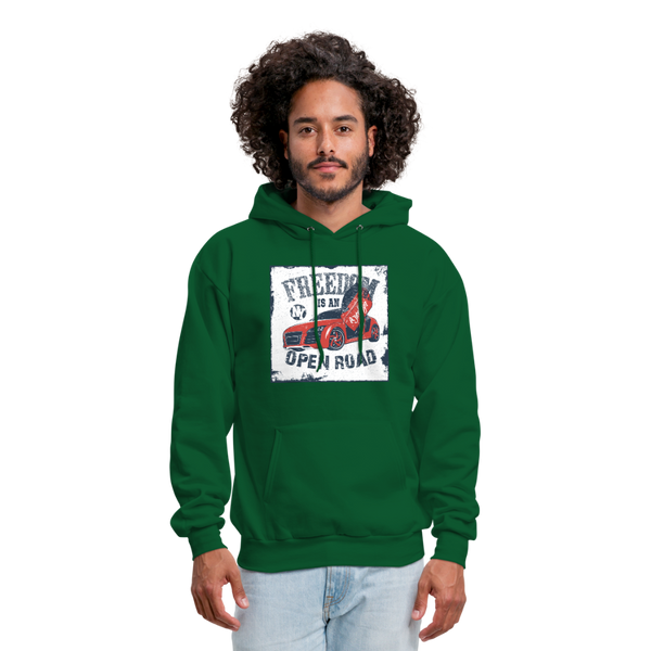 Freedom Is An Open Road Men's Hoodie - forest green