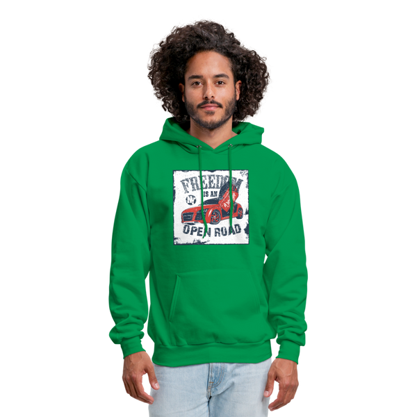 Freedom Is An Open Road Men's Hoodie - kelly green