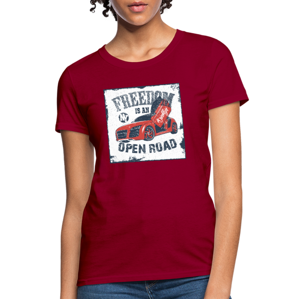 Freedom Is An Open Road Women's T-Shirt - dark red