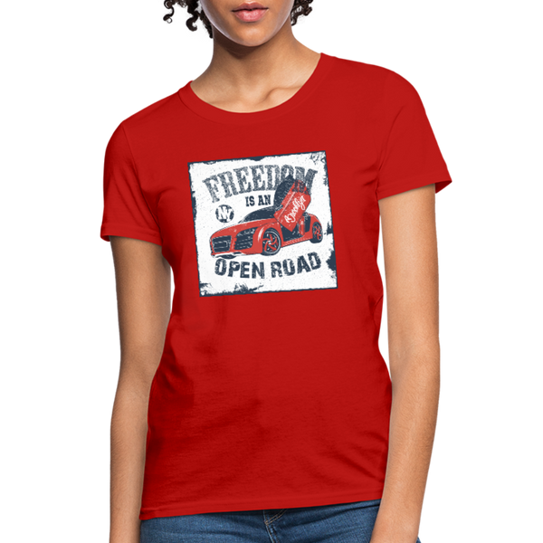 Freedom Is An Open Road Women's T-Shirt - red