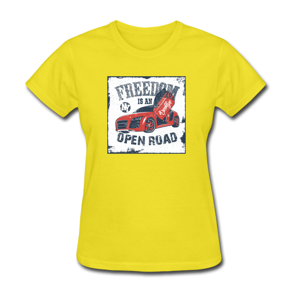 Freedom Is An Open Road Women's T-Shirt - yellow