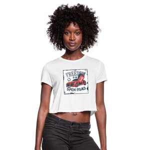 Freedom Is An Open Road Women's Cropped T-Shirt - white