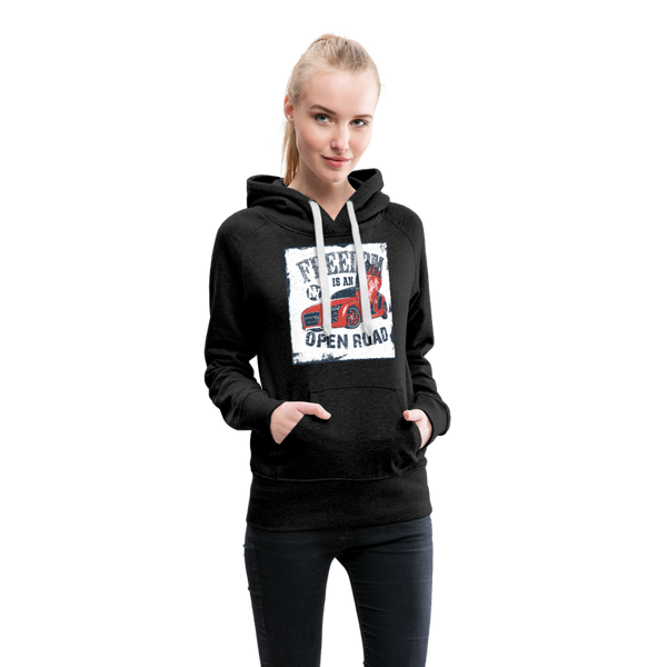 Freedom Is An Open Road Women’s Premium Hoodie - charcoal gray