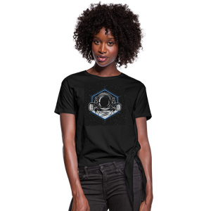 Astronaut Drive Women's Knotted T-Shirt - black