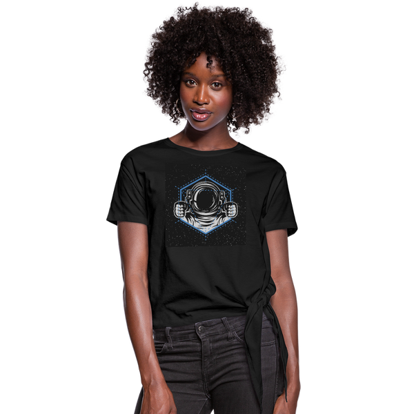 Astronaut Drive Women's Knotted T-Shirt - black