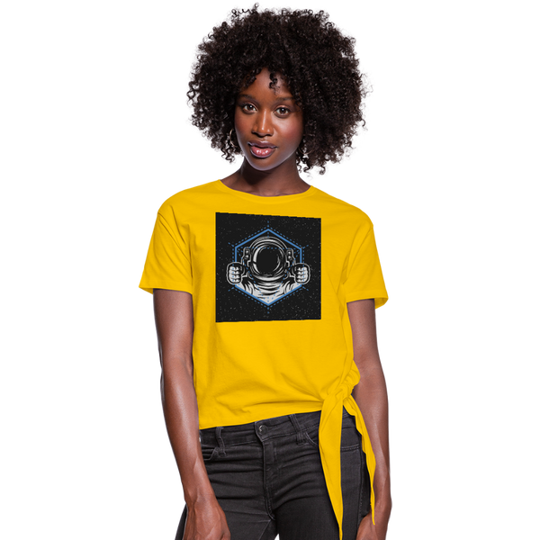 Astronaut Drive Women's Knotted T-Shirt - sun yellow