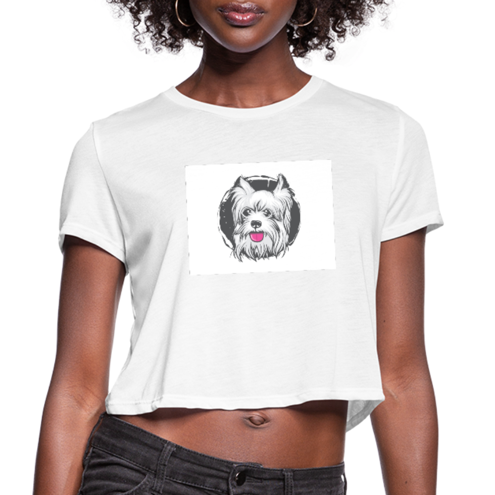 Westie Terrier Women's Cropped T-Shirt - white